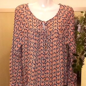Kenar Printed Long Sleeved Rayon Blouse